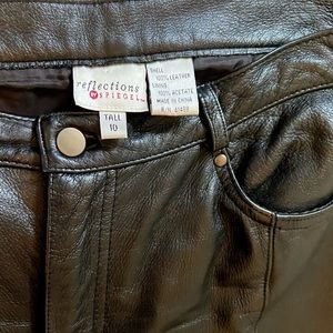 Vintage black leather pants reflections by spiegel 19 tall high rise - 10 tall